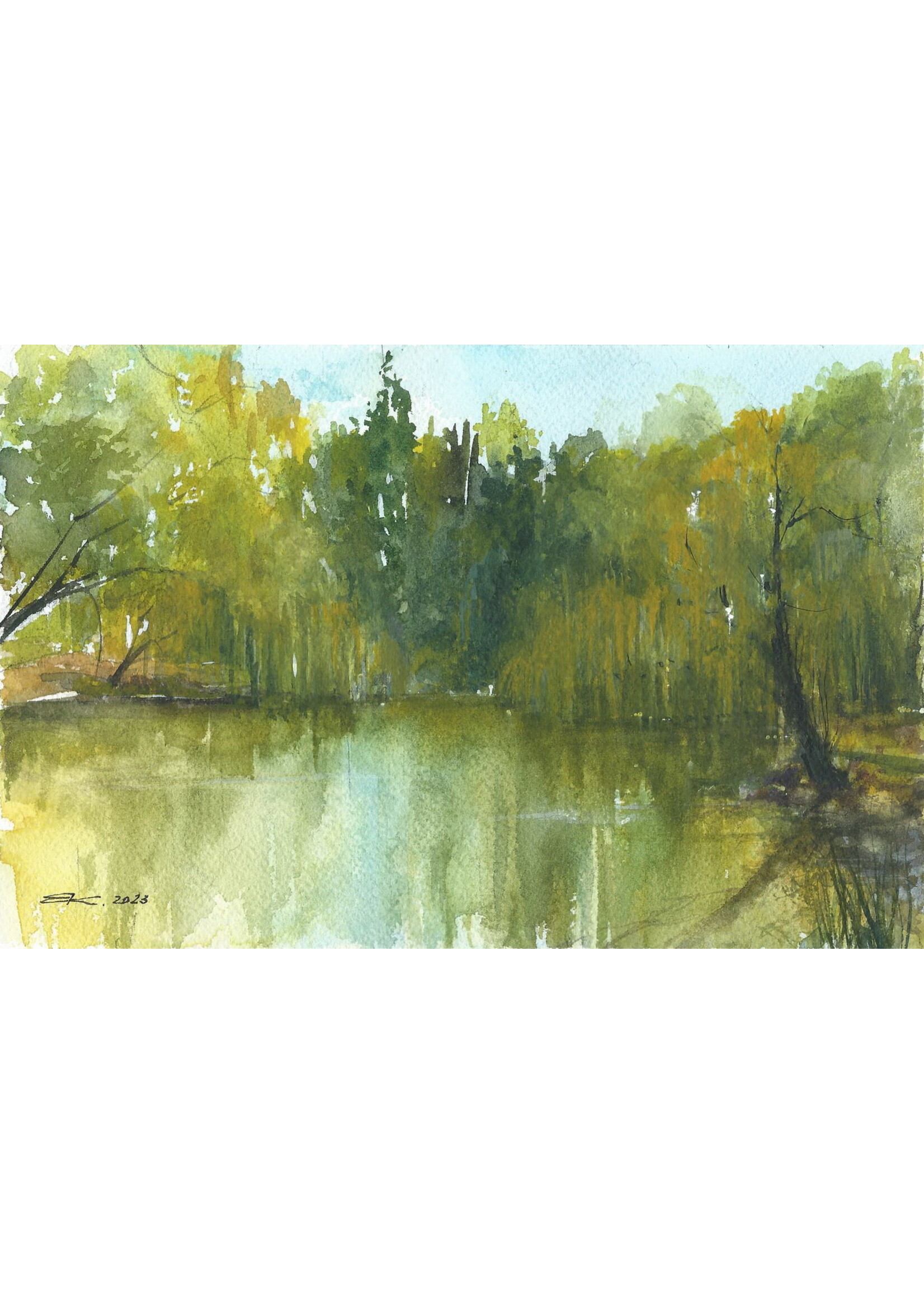 Viktor Kramarenko | On the lake among weeping willows | 6 x 9 | Muse Gallery
