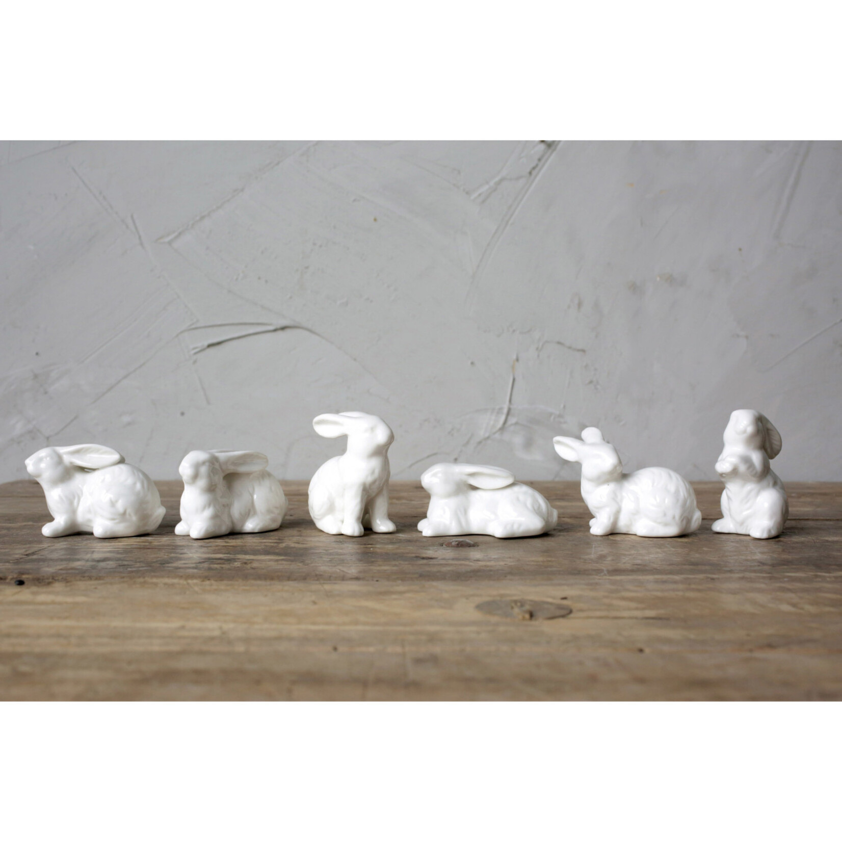 Creative Co-op Creative Co Op Ceramic bunnies white