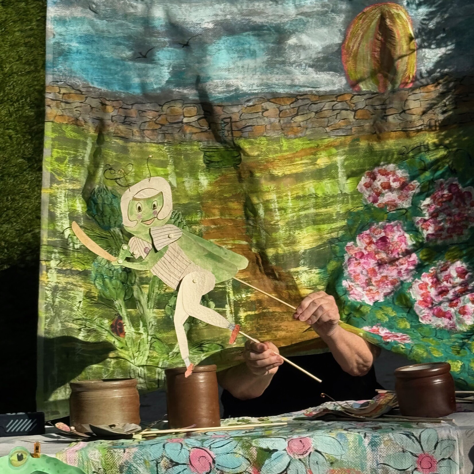 Pulp Fiction Kathy Steinsberger The Aunt, the Grasshopper, and the Butterfly 24x 36 x 24| Muse Gallery