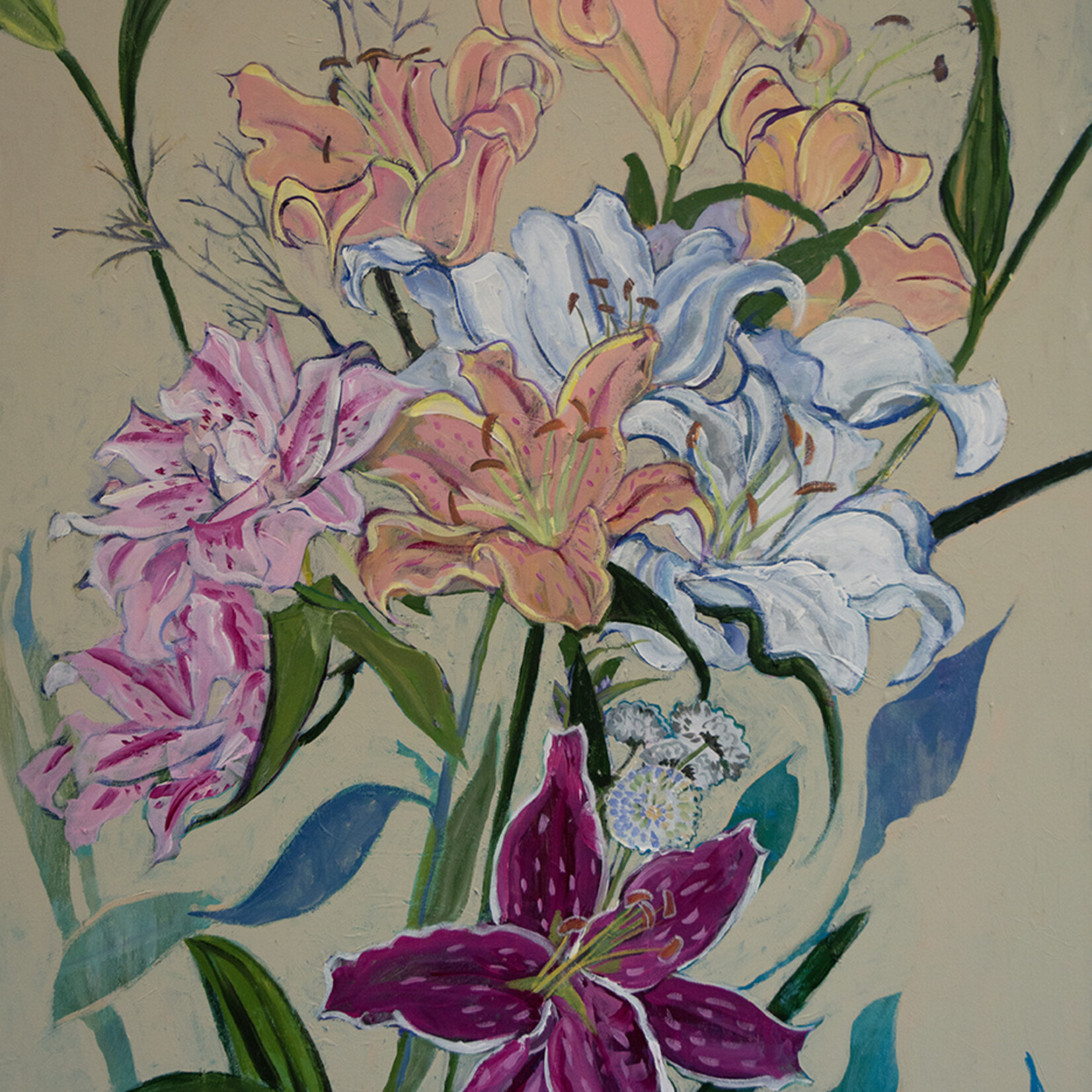 Lila Bacon | The Most Beautiful Lilies 2 | 24 x 30 | Muse Gallery
