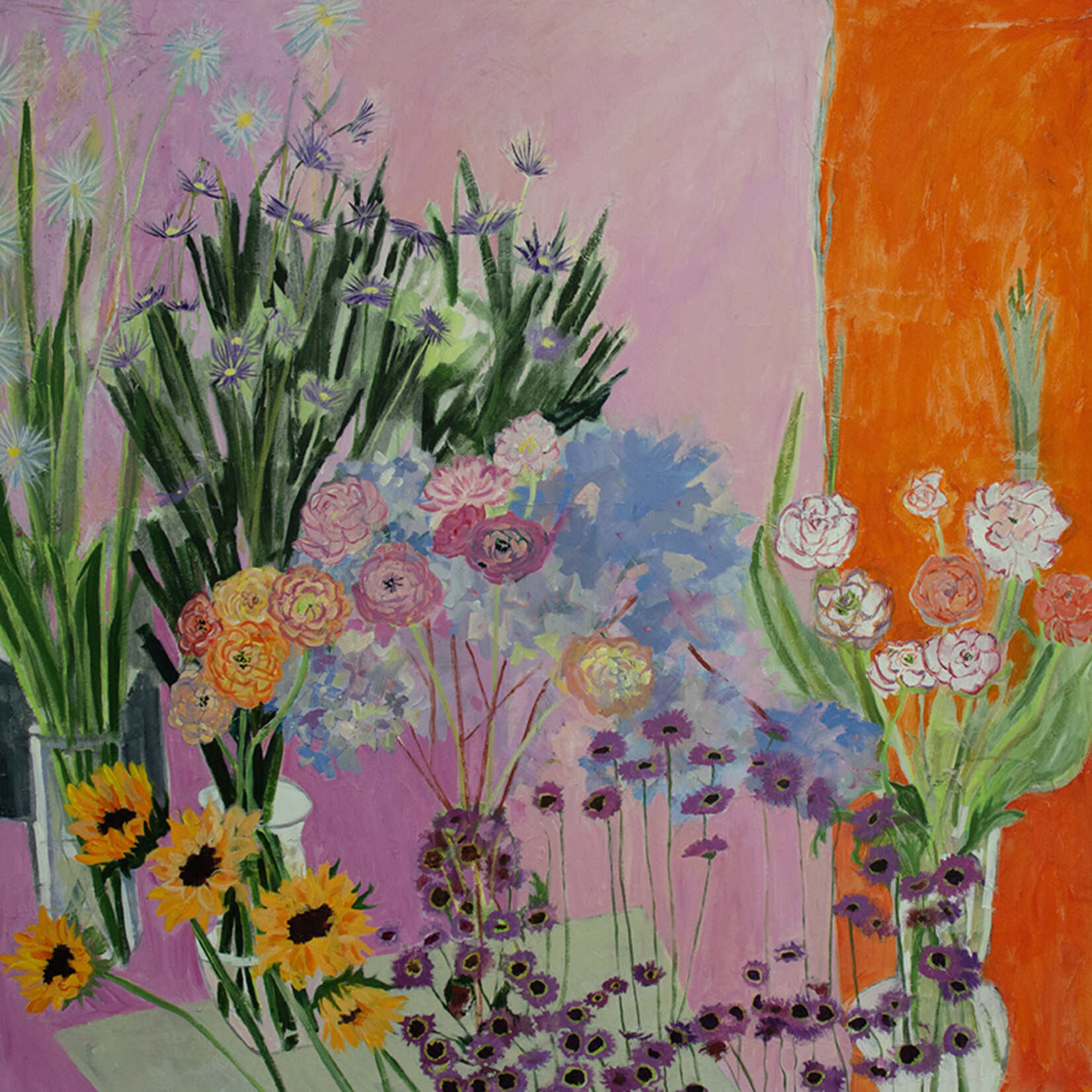 Lila Bacon | Joyful Pink | 48 x 48 | Muse Gallery