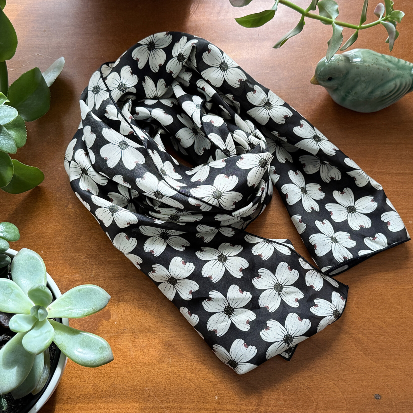 Joanna Massey Lelekacs | Dogwood Delight Silk Scarf | 10 x 45 | Muse Gallery