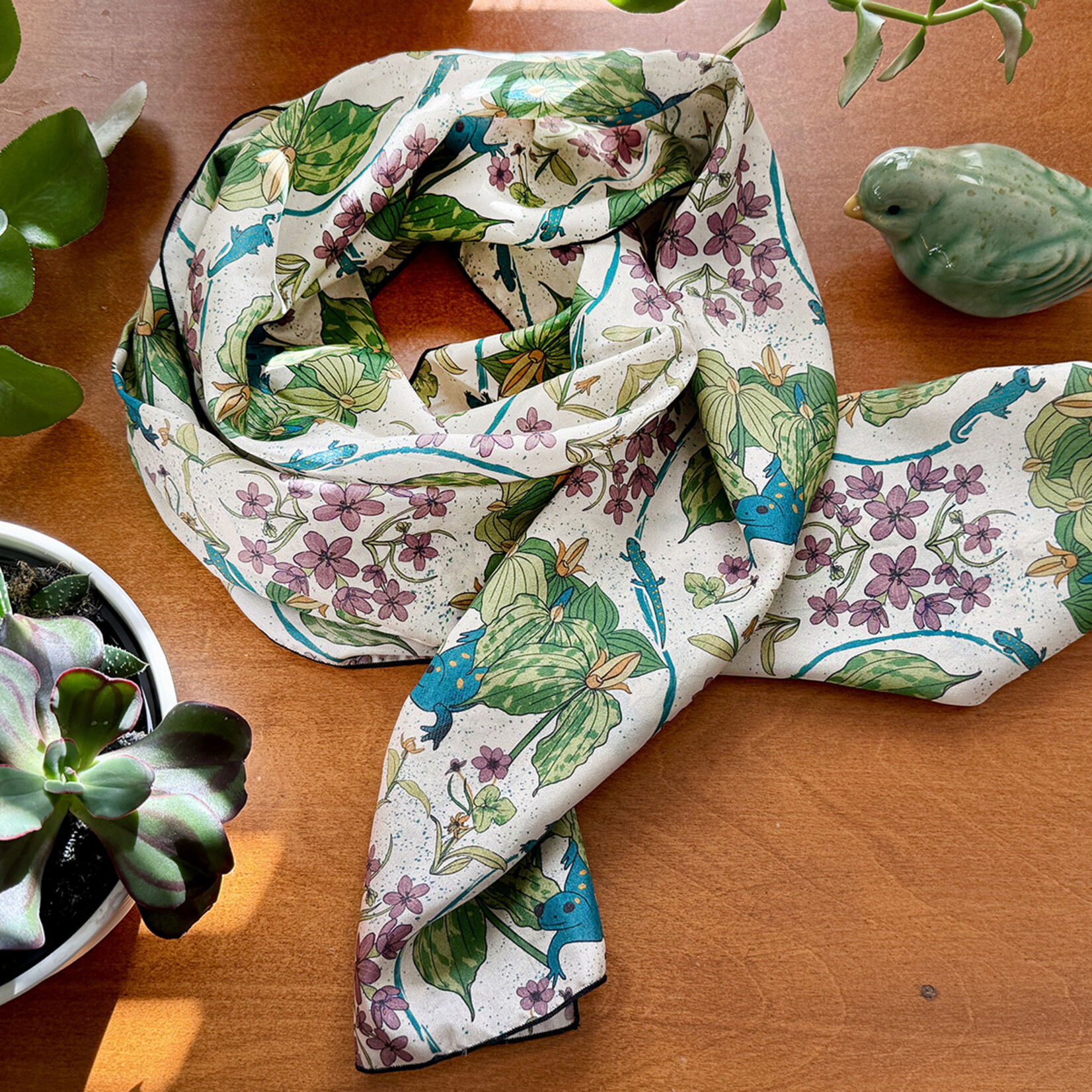 Joanna Massey Lelekacs | Salamander Ephemeral Boho Silk Scarf | 10 x 45 | Muse Gallery