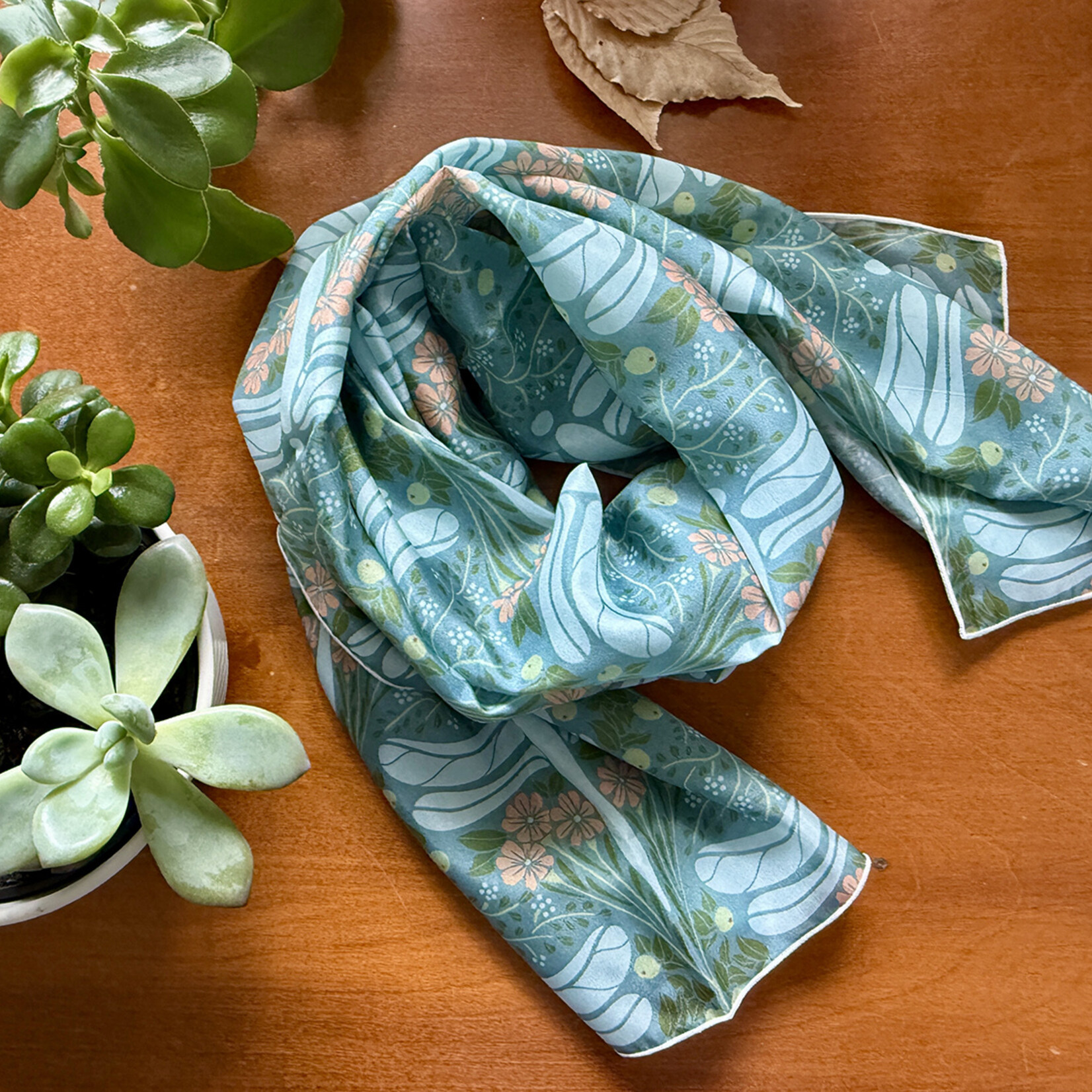 Joanna Massey Lelekacs | Dragonfly Nouveau Silk Scarf | 16 x 72 | Muse Gallery