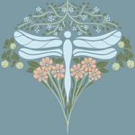 Joanna Massey Lelekacs  Bluefae Studios | Dragonfly Nouveau | 12 x 13.4 | Muse Gallery