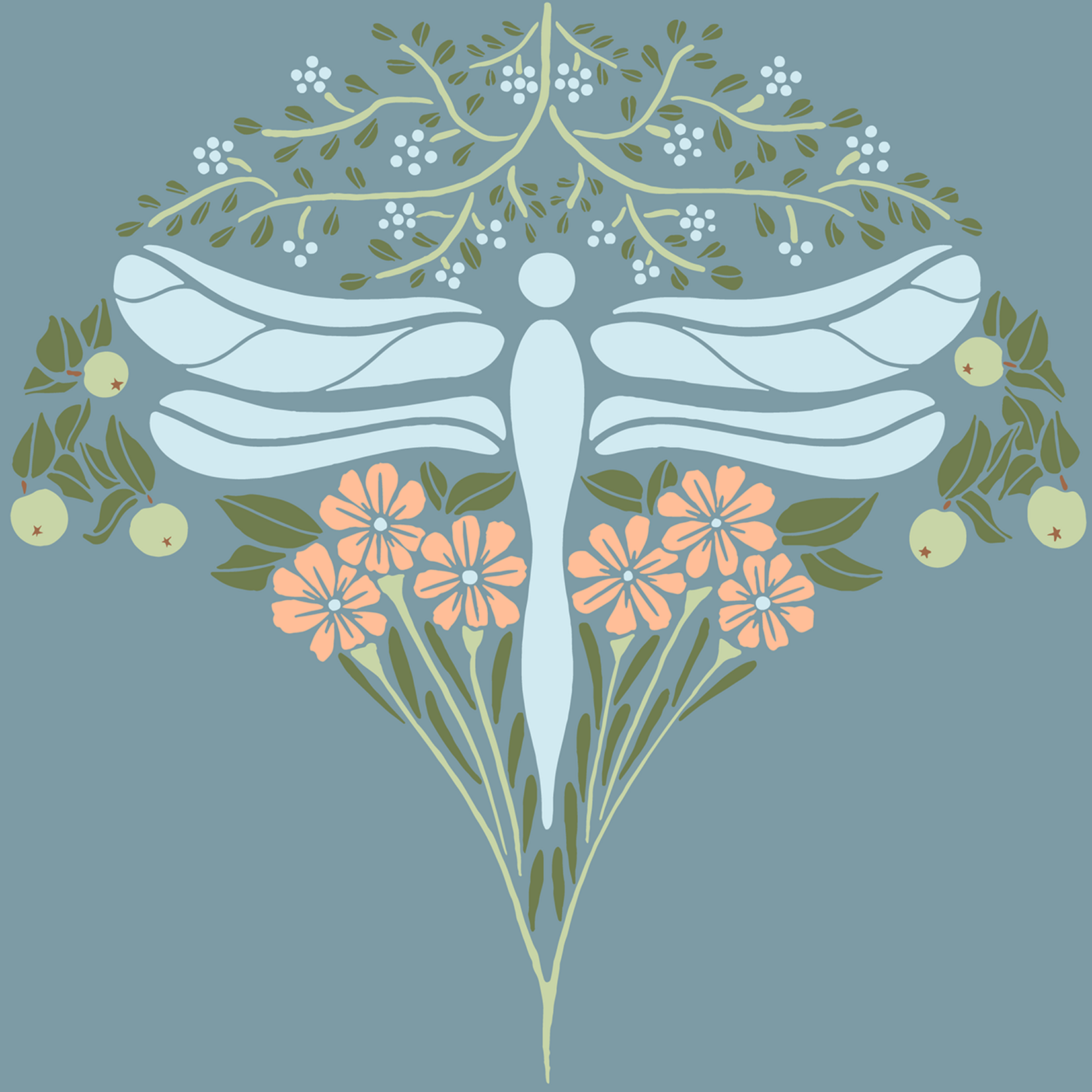 Joanna Massey Lelekacs  Bluefae Studios | Dragonfly Nouveau | 12 x 13.4 | Muse Gallery