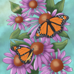 Joanna Massey Lelekacs | Coneflower & Monarch | 18 x 24 | Muse Gallery