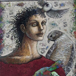 Sudie Rakusin , Warrior for Justice, restores balance, cuts  through illusion, knows how to set boundaries and say ‘No ,  24” h x 18” w , Muse Gallery