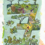 Sudie Rakusin , Number 7 collage ,  12” h x 14” w , Muse Gallery