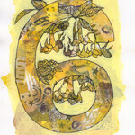 Sudie Rakusin , Number 6 collage ,  12” h x 14” w , Muse Gallery