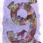 Sudie Rakusin , Number 9 collage ,  12” h x 14” w , Muse Gallery
