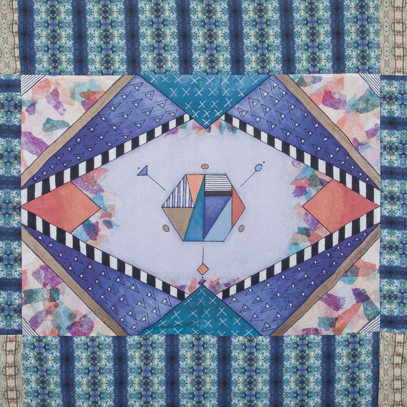 Sudie Rakusin , Cottage Garden Tablecloth/Wall Hanging Sudie Rakusin Design 60" w x 80" h , Muse Gallery