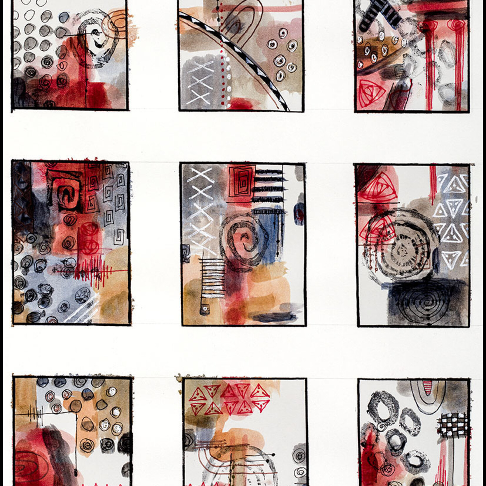 Sudie Rakusin , Gray Grid One ,  15" w x 21" h , Muse Gallery