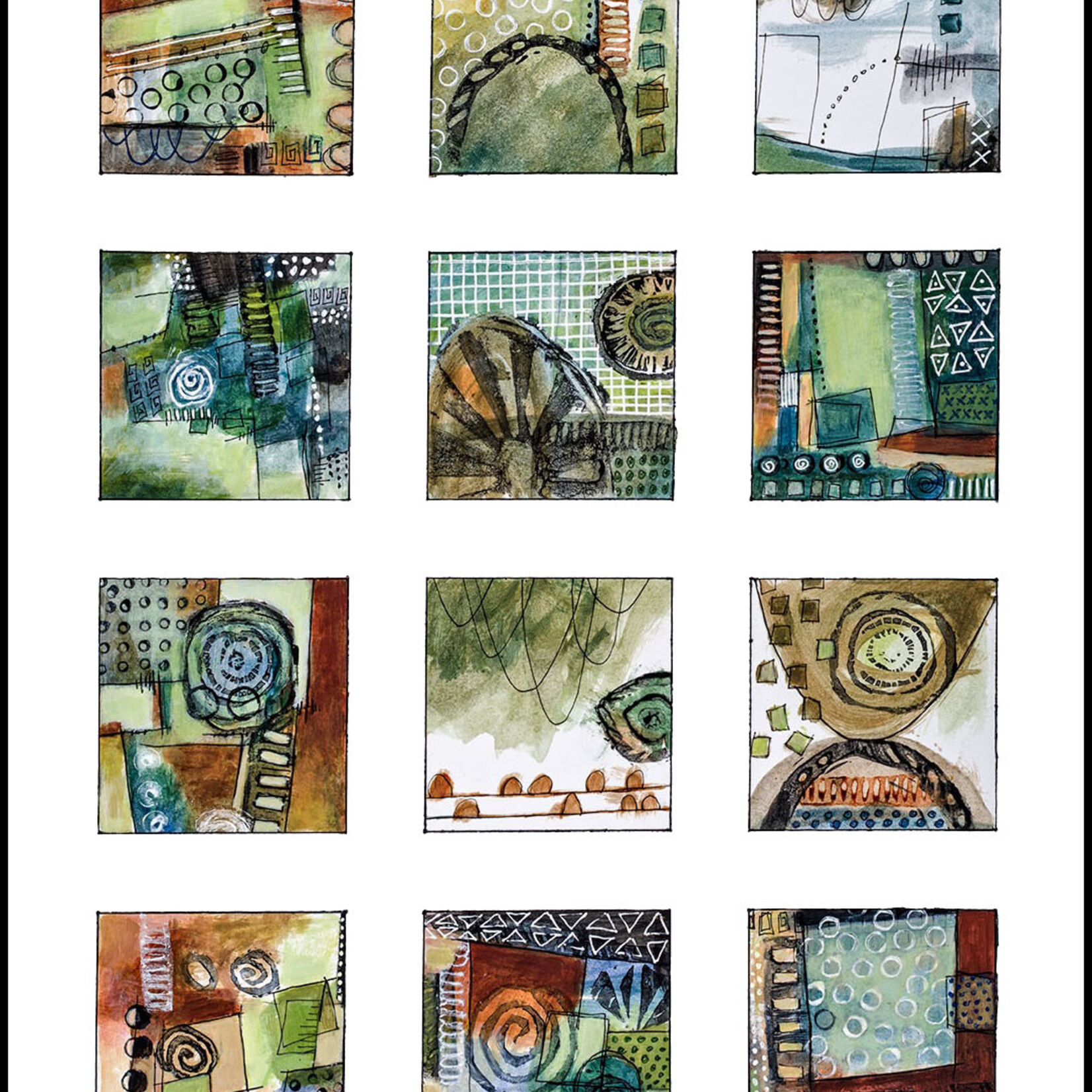 Sudie Rakusin , Grid Three , 17" w x 21" h , Muse Gallery