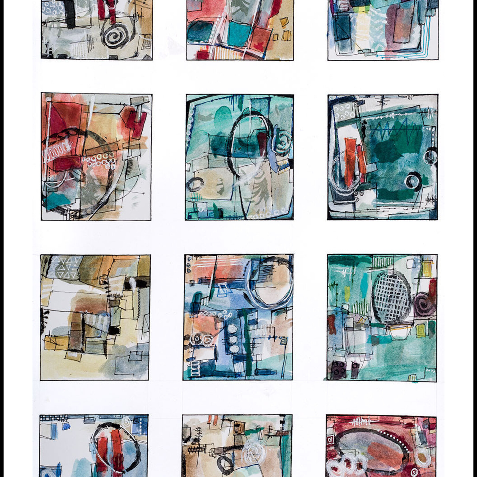 Sudie Rakusin , Grid Five , 17" w x 21" h , Muse Gallery