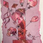 Sudie Rakusin , Number 1 collage ,  12” h x 14” w , Muse Gallery
