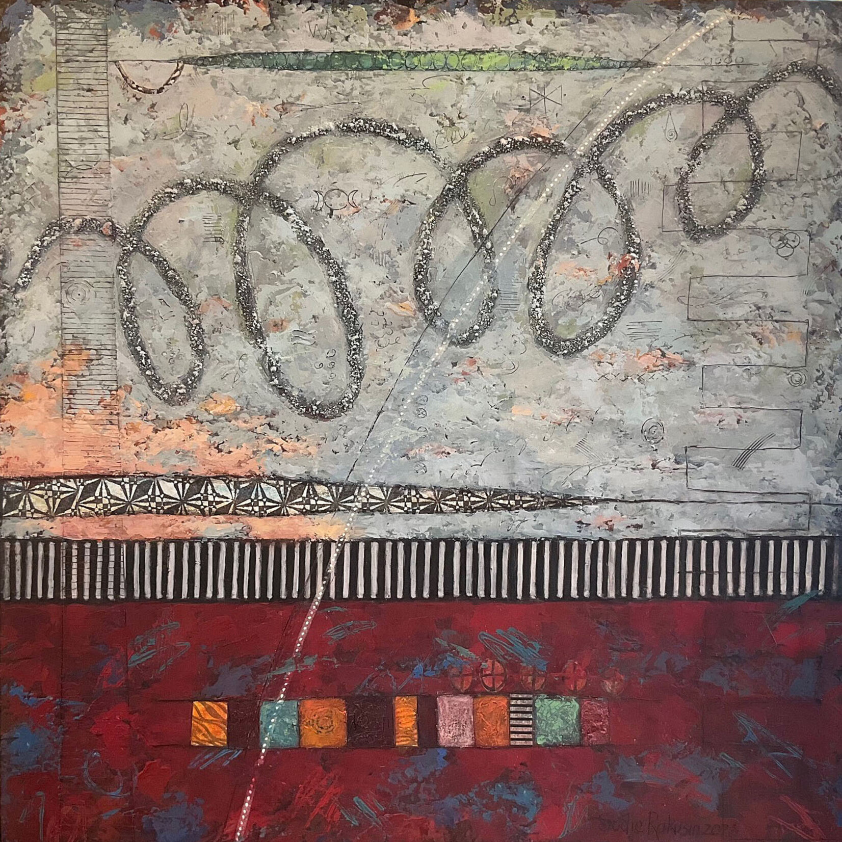 Sudie Rakusin , There exists a secret Vibrational Language in Nature 3 Triptych - Right,  30” h x 30” w , Muse Gallery