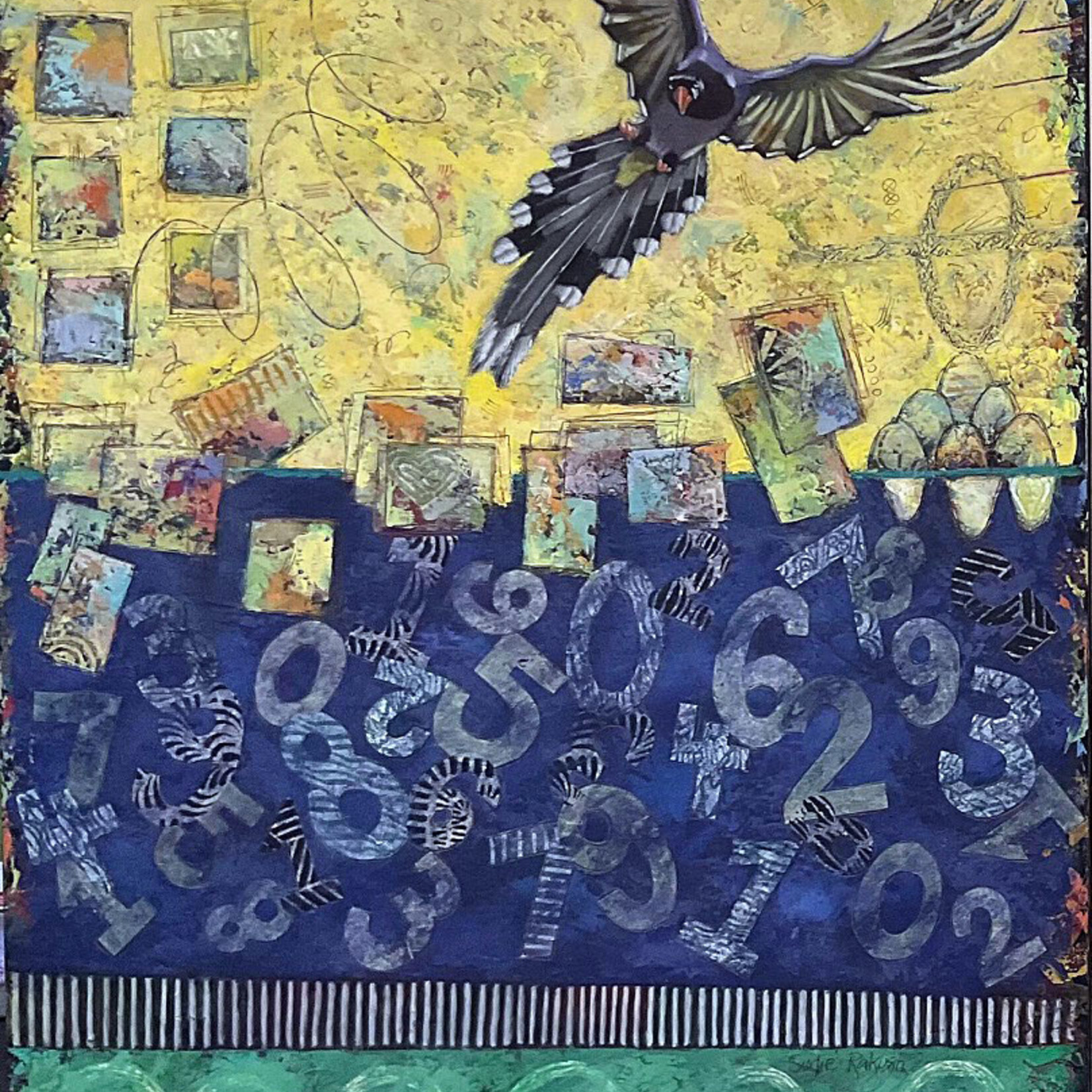 Sudie Rakusin , Each number vibrates with its own particular essence; the underlying vocabulary of the Universe’ Diptych – Left  ,  30” h x 24” w , Muse Gallery