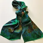 Nina J Nina J Peacock Hydrangea Silk Scarf