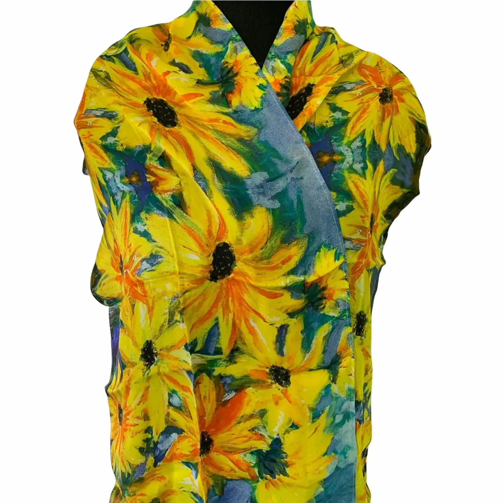 Nina J Nina J Joyous Sunflowers Cotton Scarf