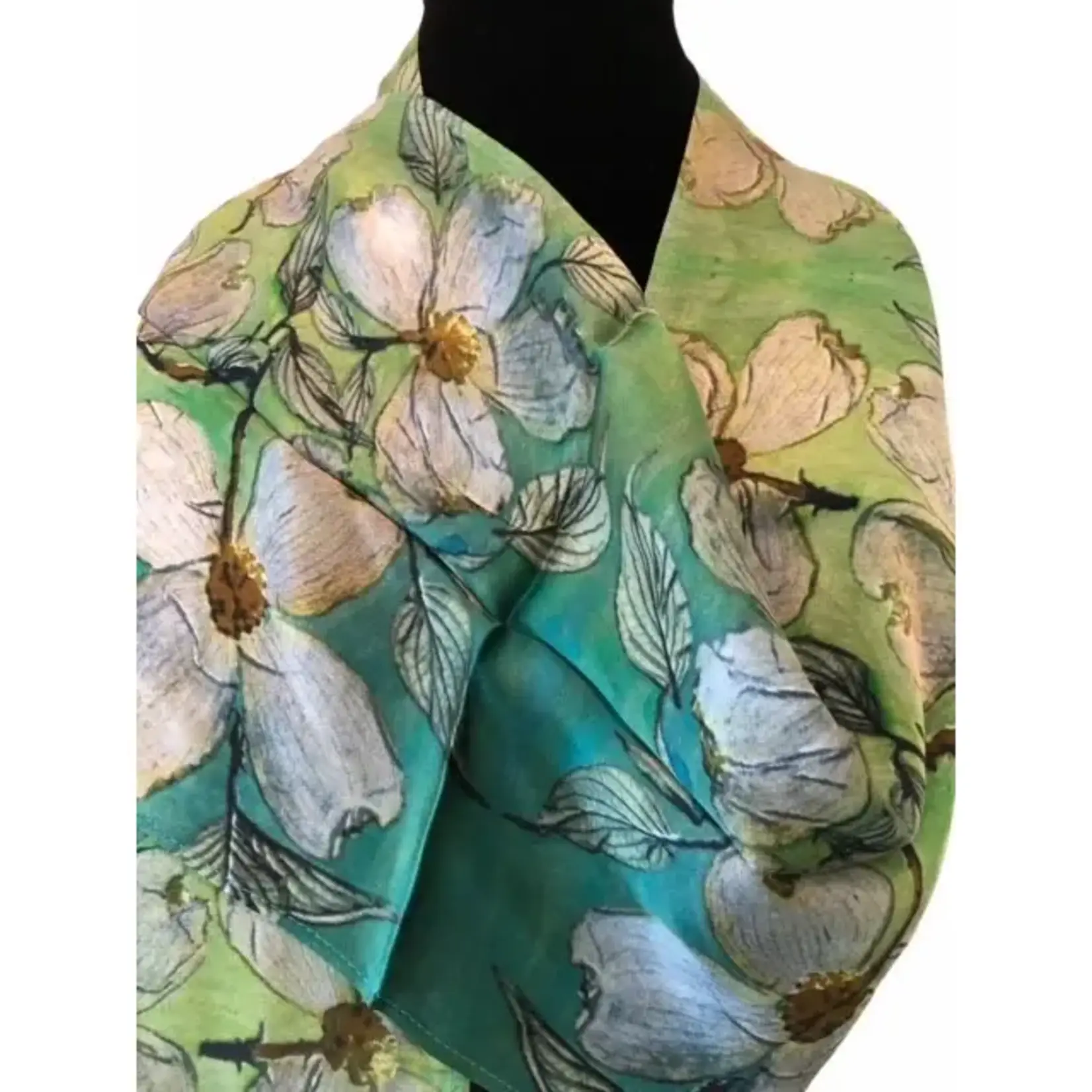 Nina J Nina J Elegant Dogwood Cotton Scarf