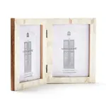 Matr Boomie Artemis 4x6 double picture frame handcrafted bone JCF84