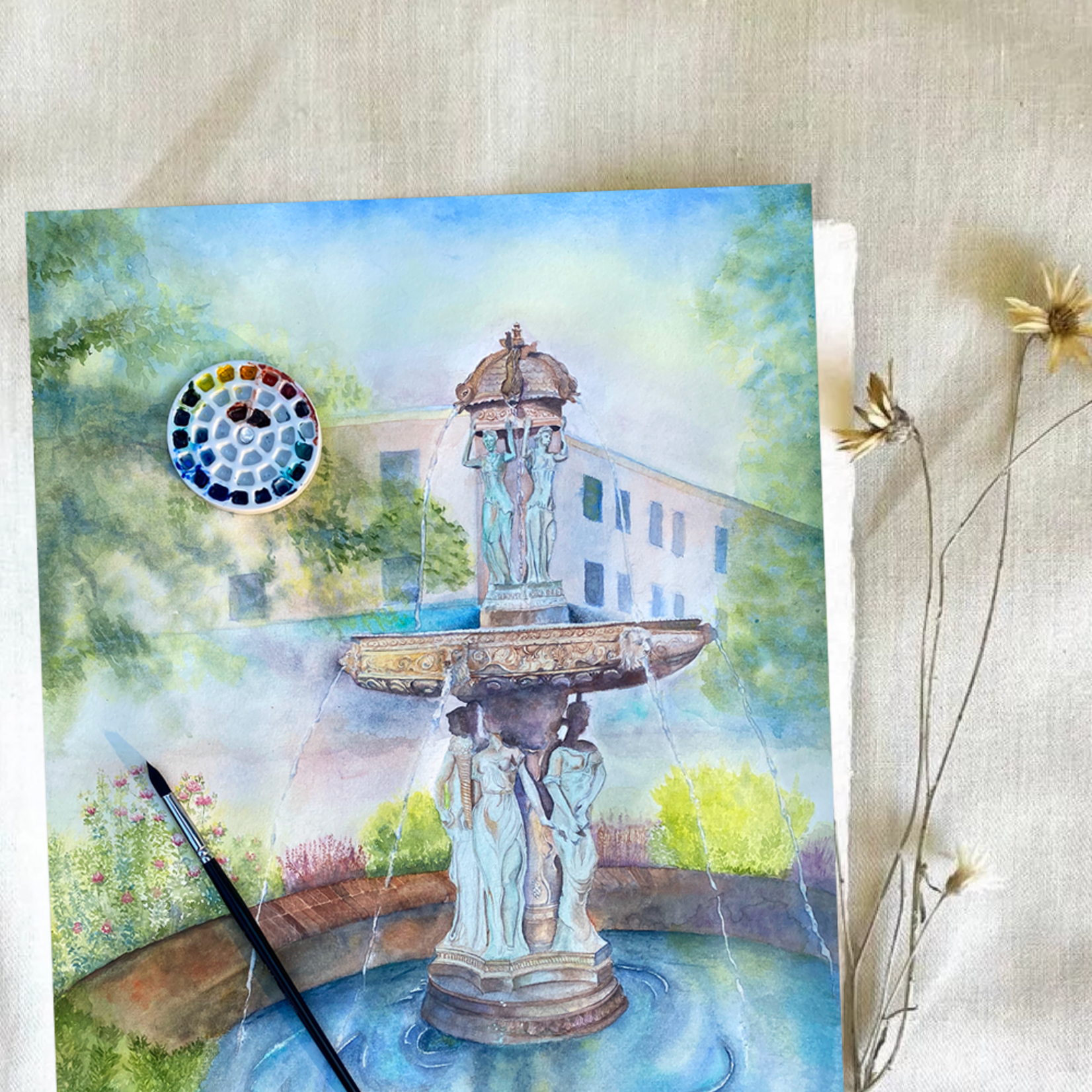 My Muses Card Shop Watercolor Class : The Poetry of Place: Figures, Gardens & Architecture ( July 25th 2026 )