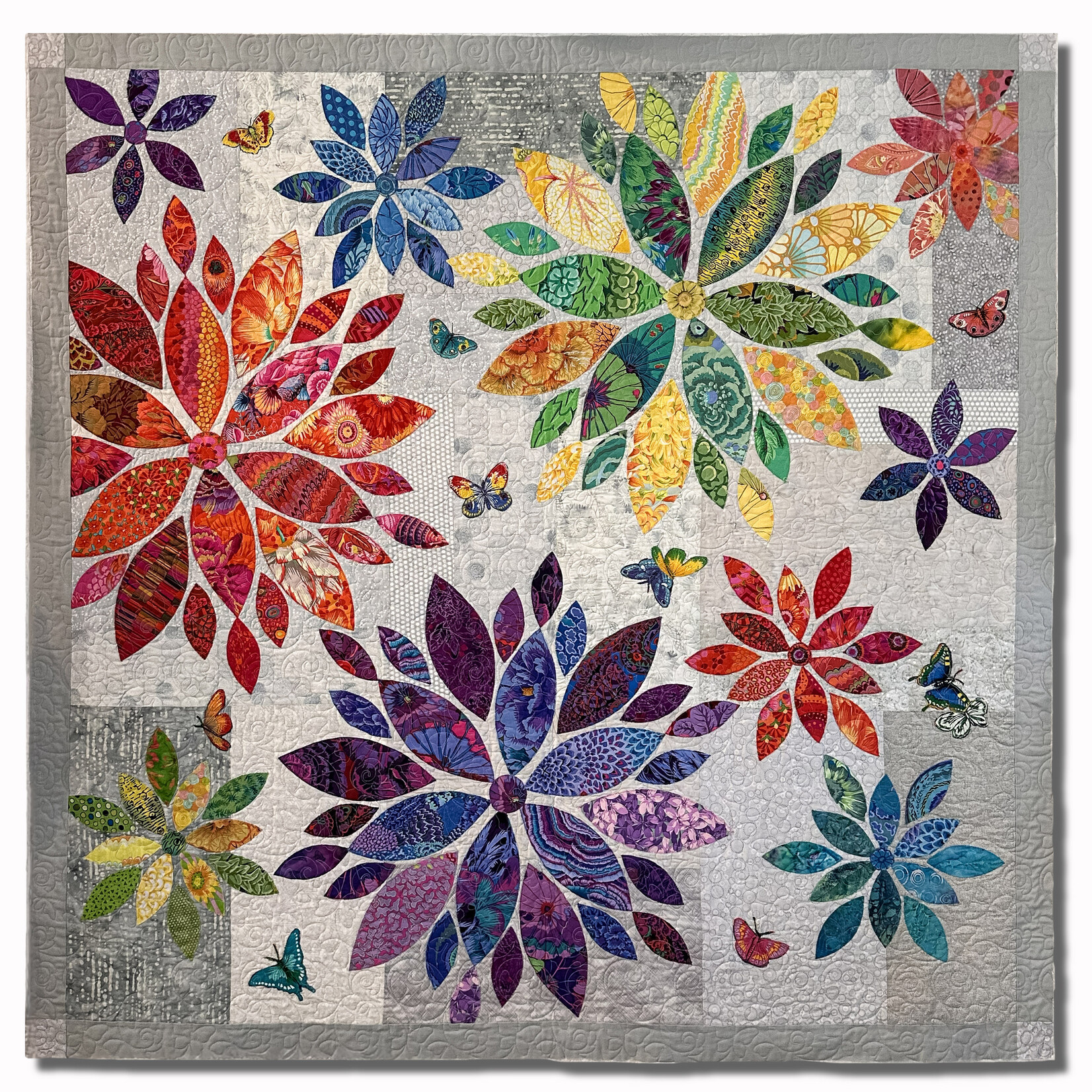 Ellen Fisher , Blossoms and Butterflies , 62.5 w x 62.75 h | Muse Gallery