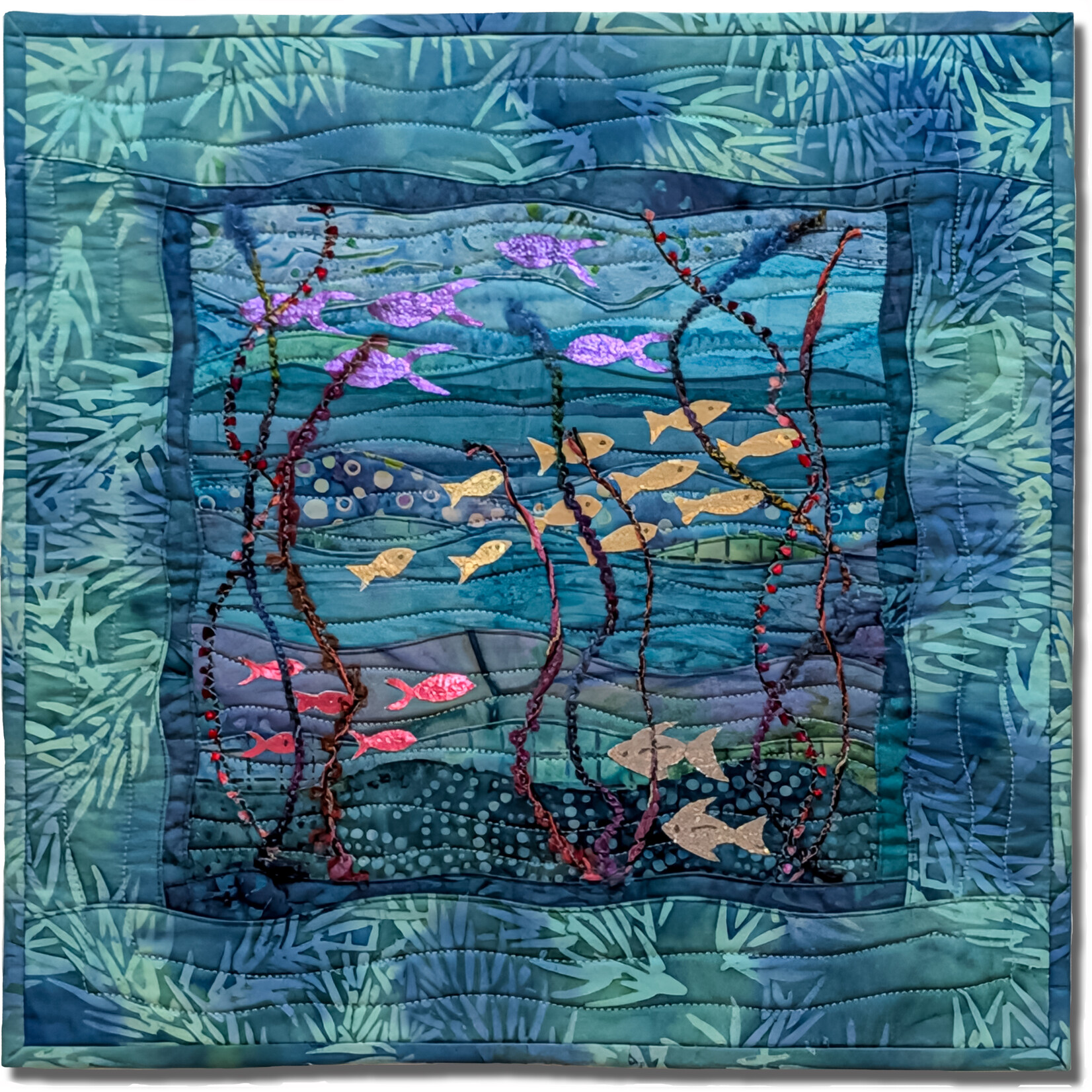 Ellen Fisher , Aquarium   , 16.75 x 16.75 | Muse Gallery
