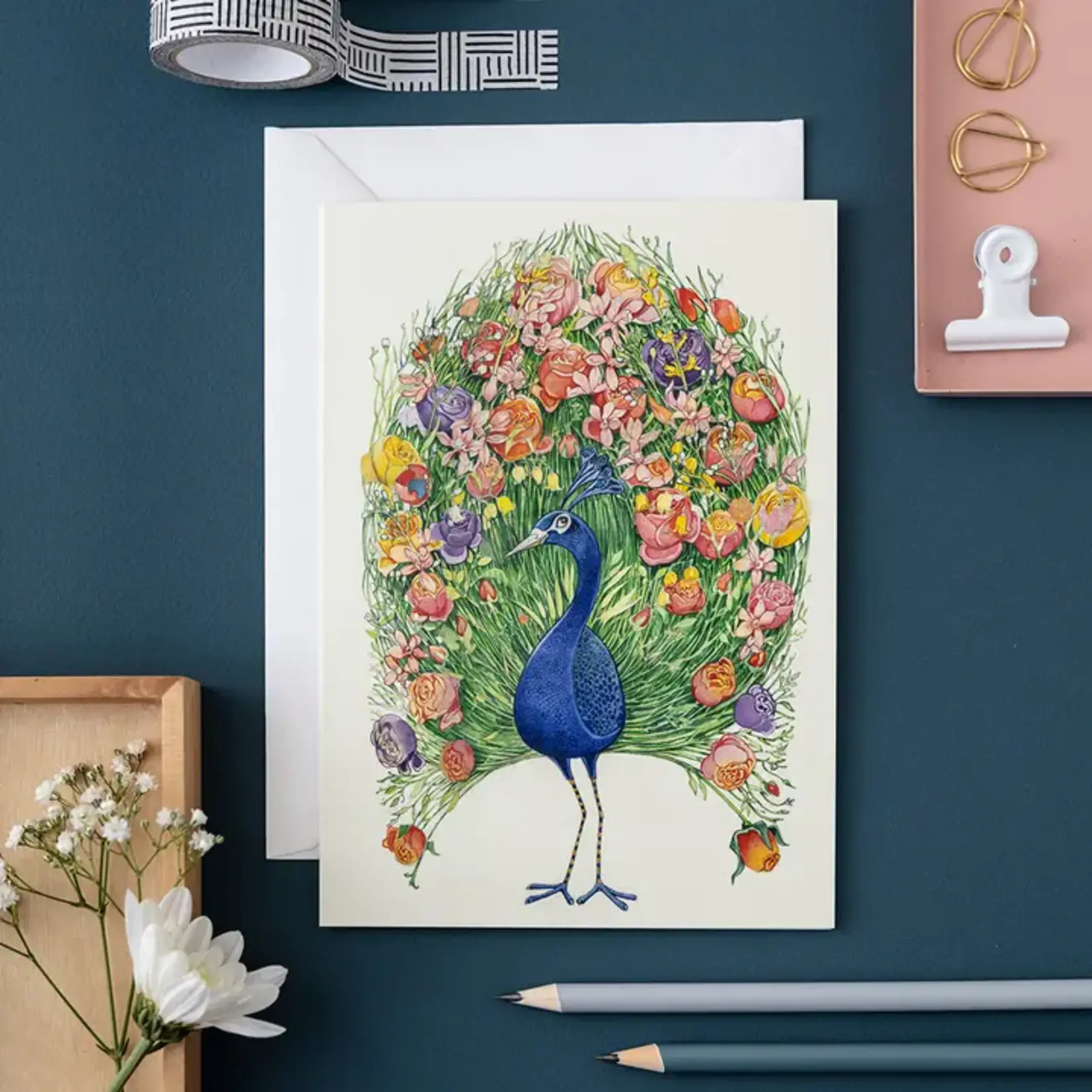 The DM Collection The DM Collection Peacock Greetings Card A128