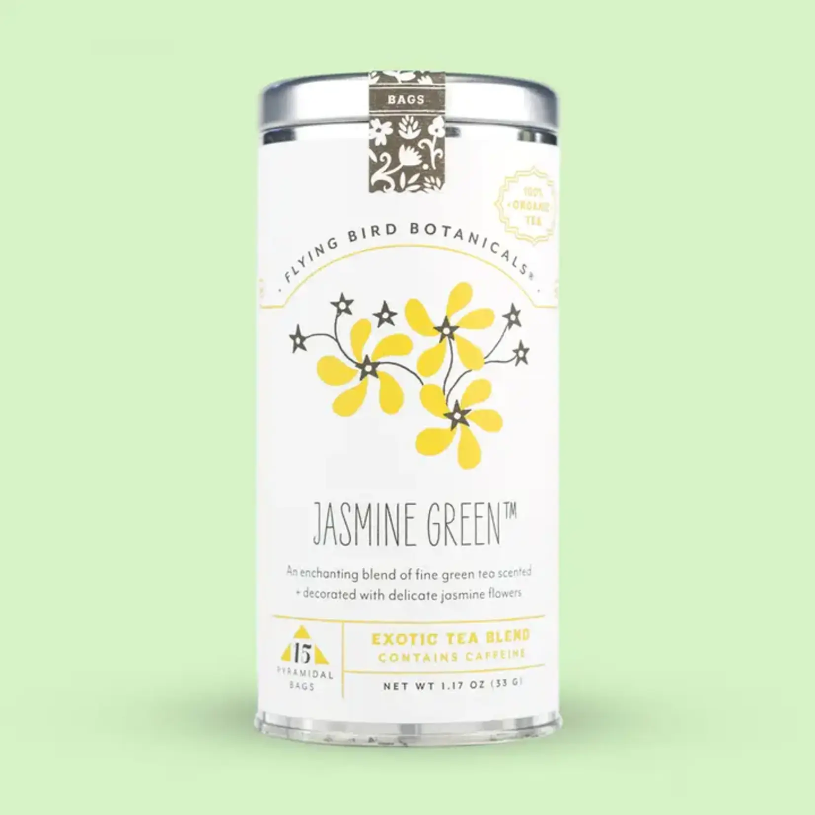 Treehouse Originals Flying bird Botanical Jasmine Green tea bag tea tin