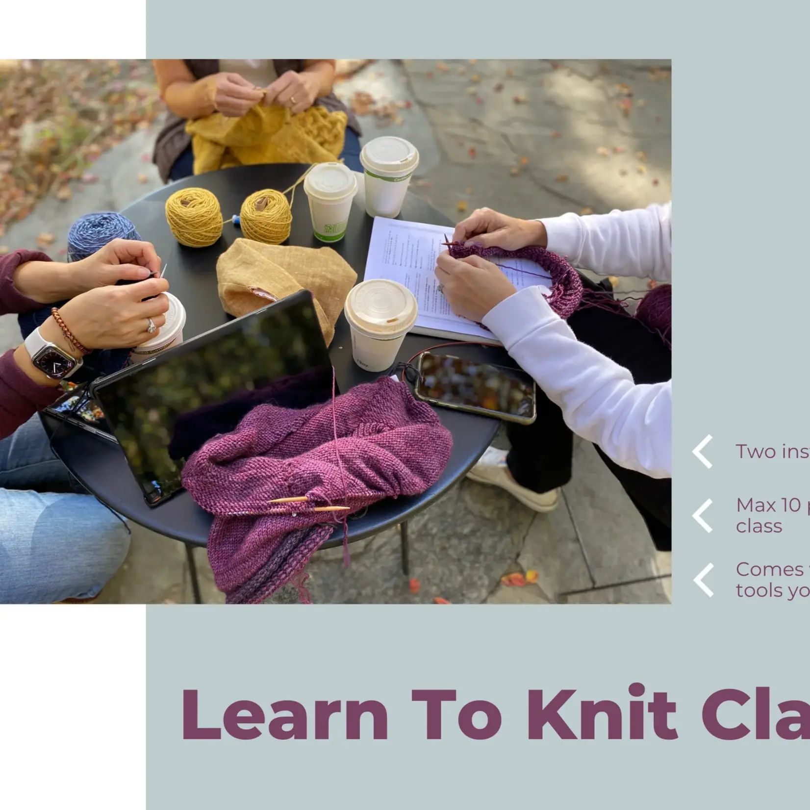 Knitworthy Yarns Fall Session: Learn to Knit Class  (September 15th & September 17th)