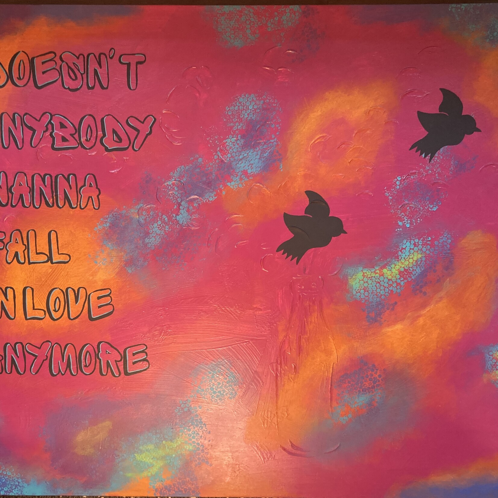 Eryn Donnalley , Doesn't Anybody Wanna Fall In Love Anymore , 55"x41" Muse Gallery