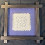 Eryn Donnalley , Sashiko Pattern 7 w/ custom wood frame , 16"x16" Muse Gallery