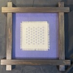 Eryn Donnalley , Sashiko Pattern 4 w/ custom wood frame , 16"x16" Muse Gallery