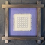 Eryn Donnalley , Sashiko Pattern 3 w/ custom wood frame , 16"x16" Muse Gallery