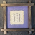 Eryn Donnalley , Sashiko Pattern 2 w/ custom wood frame , 16"x16" Muse Gallery