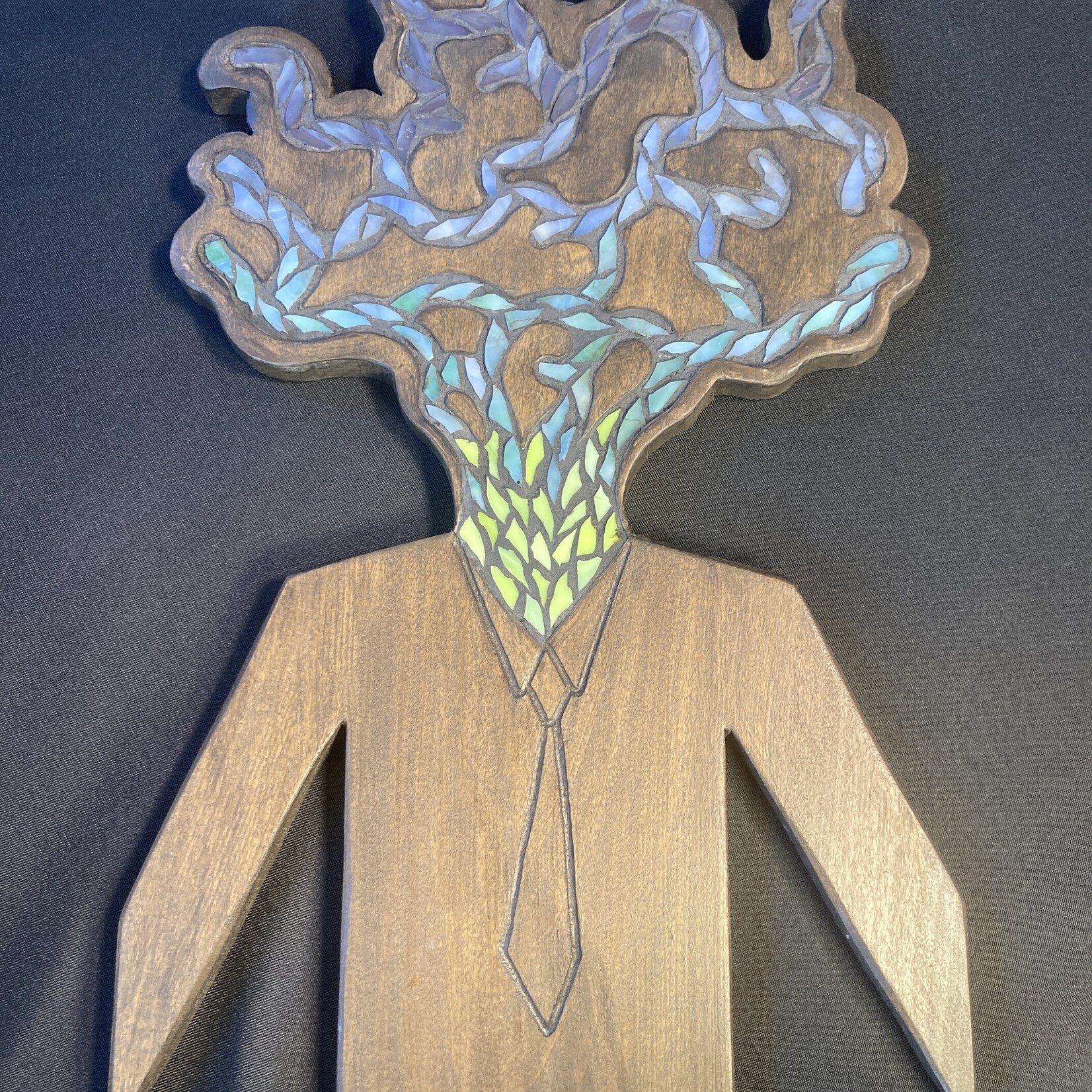 Eryn Donnalley ,  Escape the Matrix wood & mosaic , 18"x11" irregular , Muse Gallery