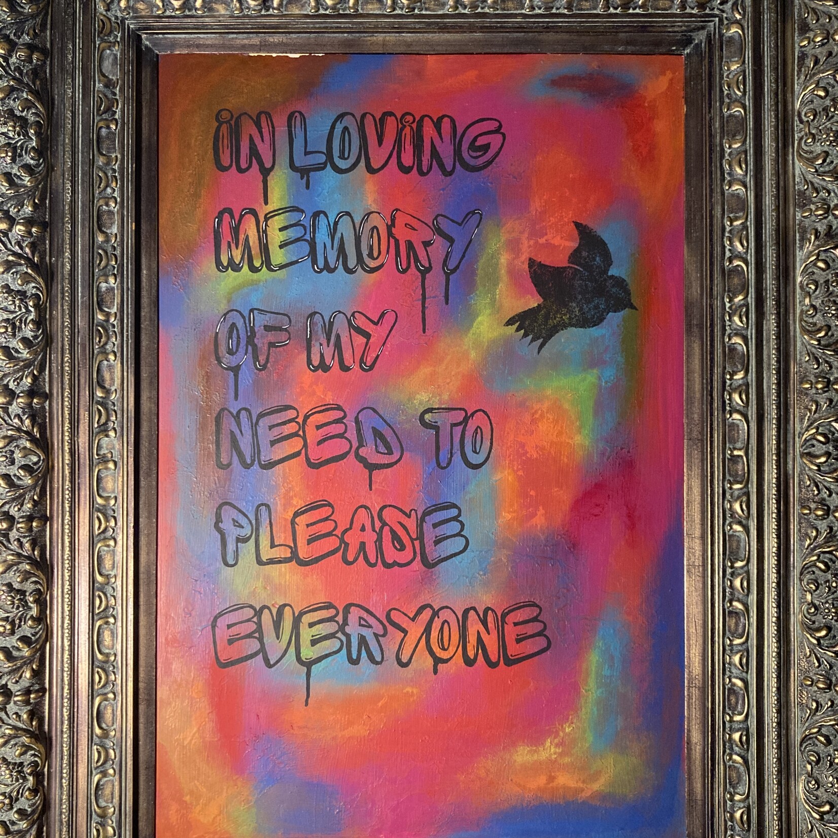 Eryn Donnalley , In Loving Memory of My Need to Please Everyone , 3'x4' , Muse Gallery