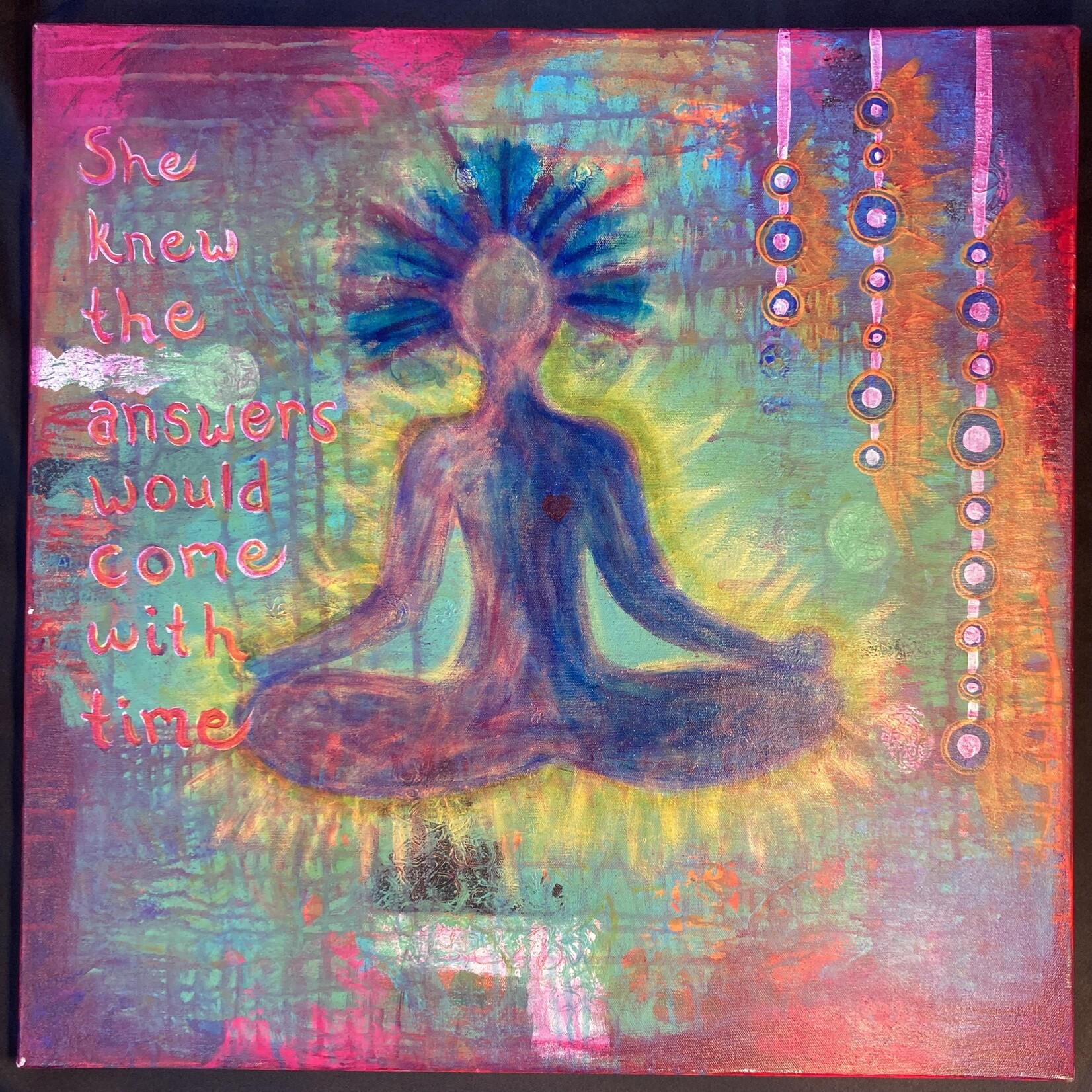 Eryn Donnalley , She knew the answers would come with time , 24" x 24" Muse Gallery