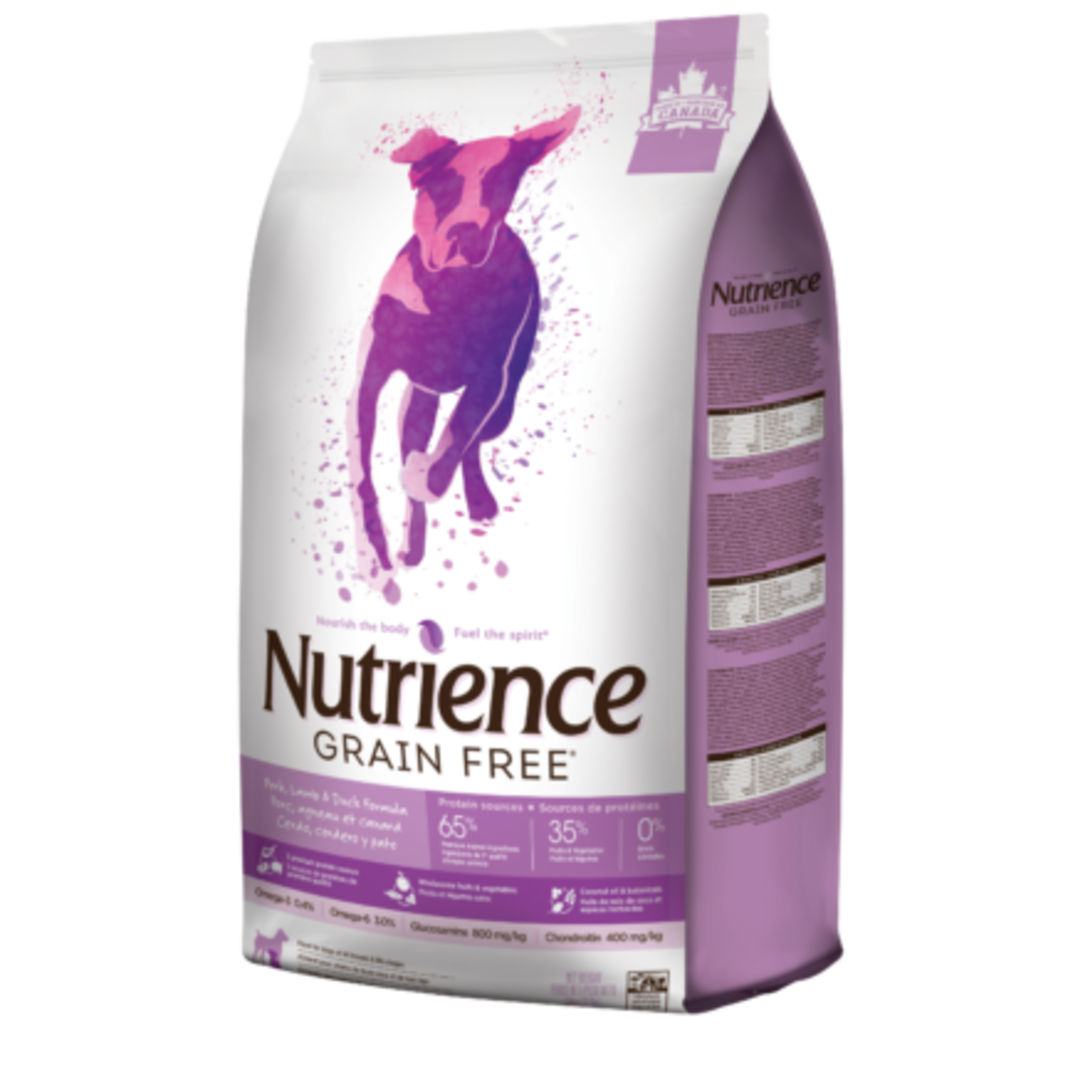 Nutrience Nutrience Sans grains pour chiens, Porc, agneau et canard, 2,5 kg (5,5 lbs)