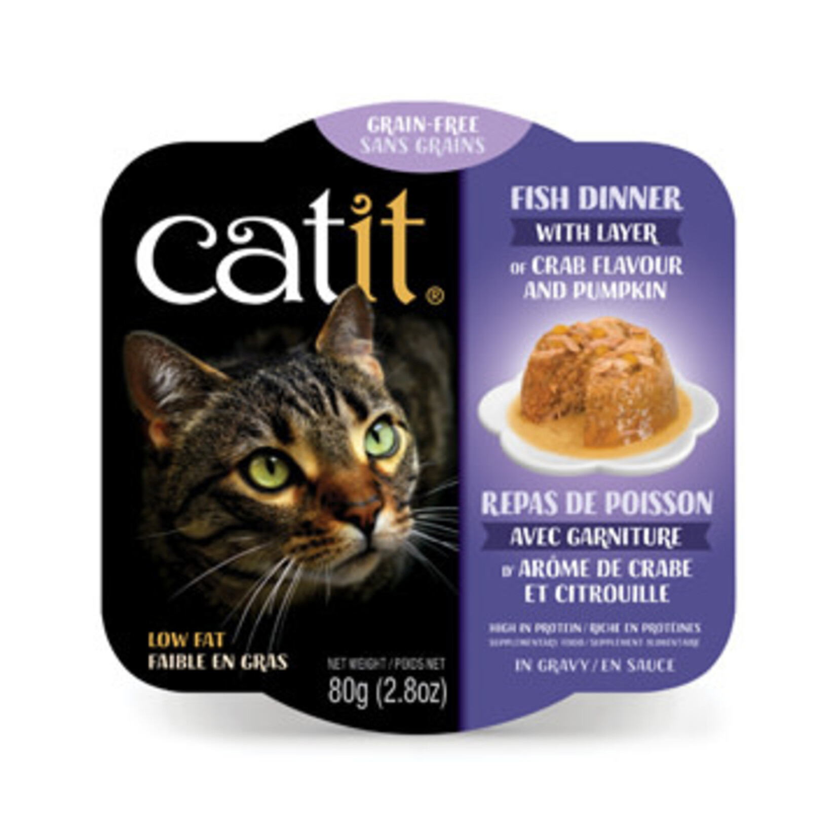 Catit Repas de poisson Catit avec arôme de crabe et citrouille, 80 g (2,8 oz)