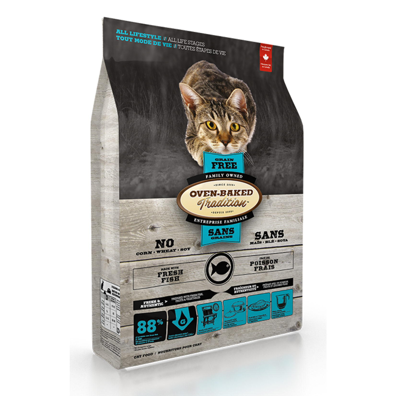Oven-Baked Tradition Obt Nourriture Sèche Sans Grains Pour Chat - Poisson 5 Lbs