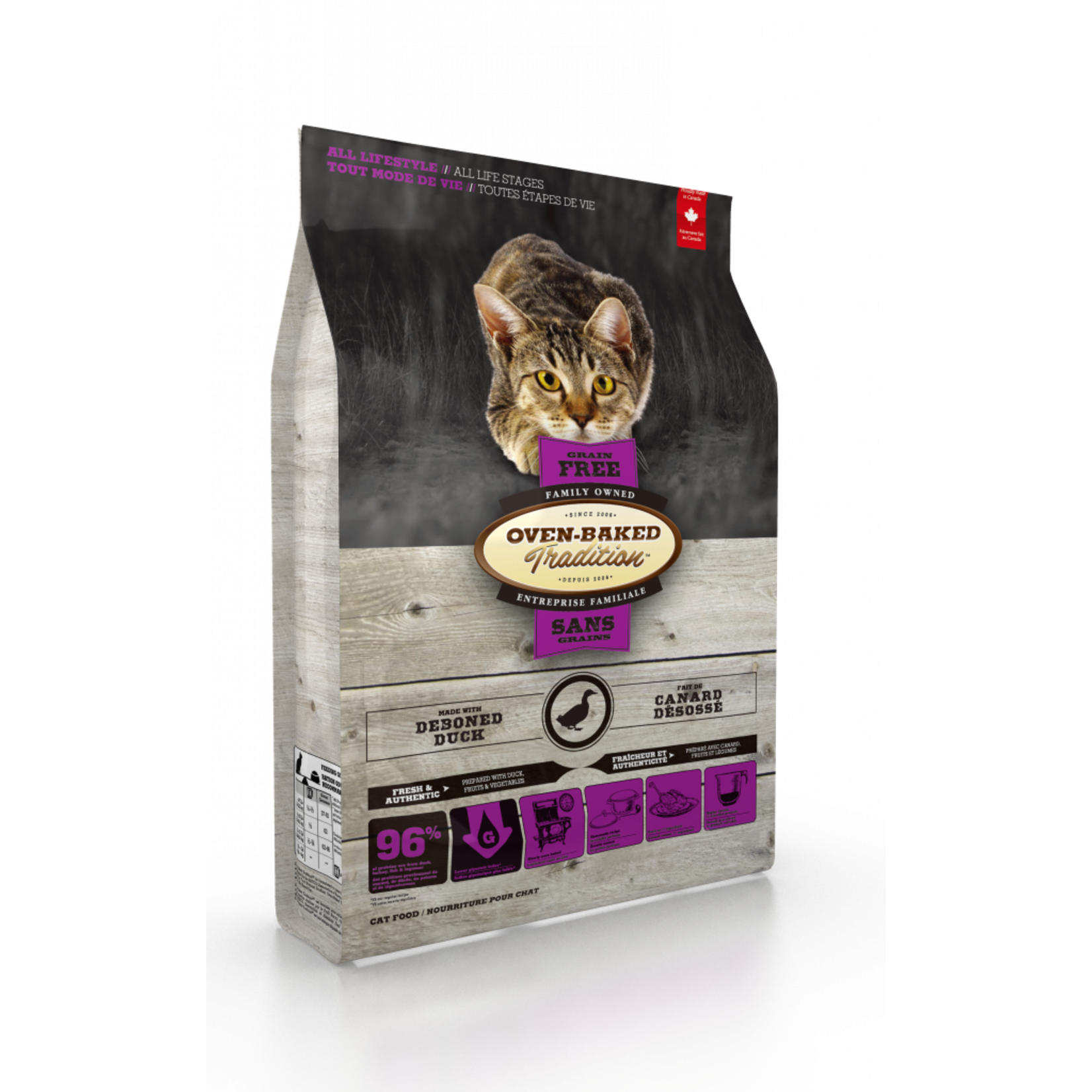 Oven-Baked Tradition Obt Nourriture Sèche Sans Grains Pour Chat - Canard 2,5 Lbs