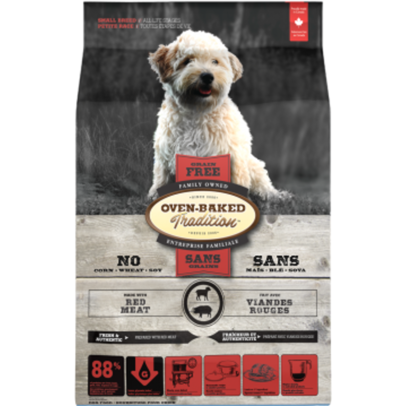 Oven-Baked Tradition Obt Nourriture Sèche Sans Grains Pour Chien - Viandes Rouges 12,5 Lbs