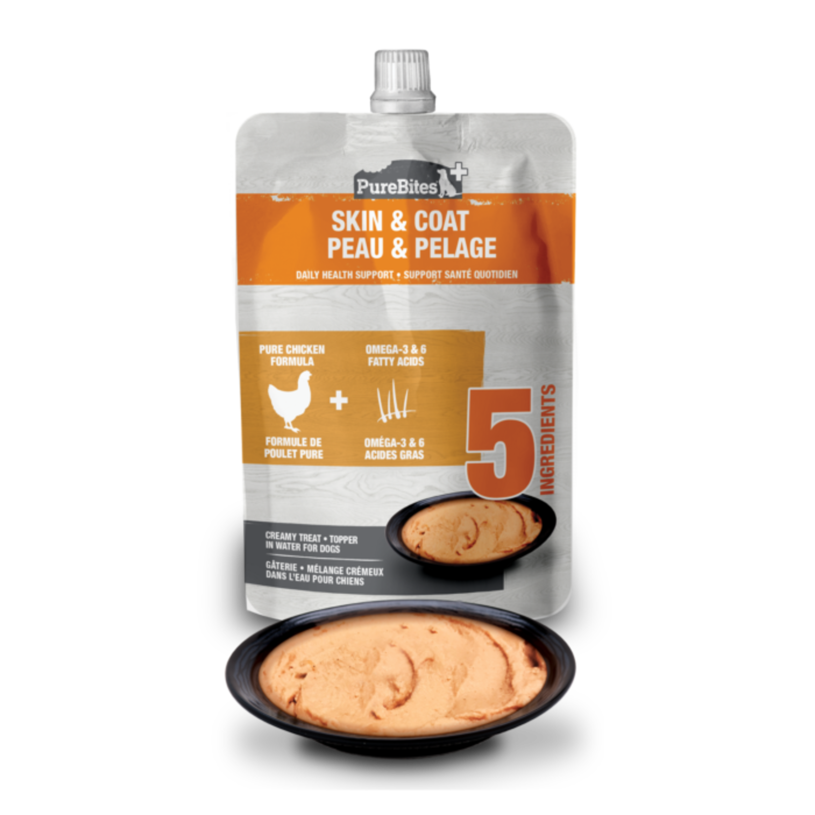 Purebites PUREBITES Plus crémeux peau et pelage pour chiens/Plus Squeezables \ Skin & Coat 2.5oz/71g