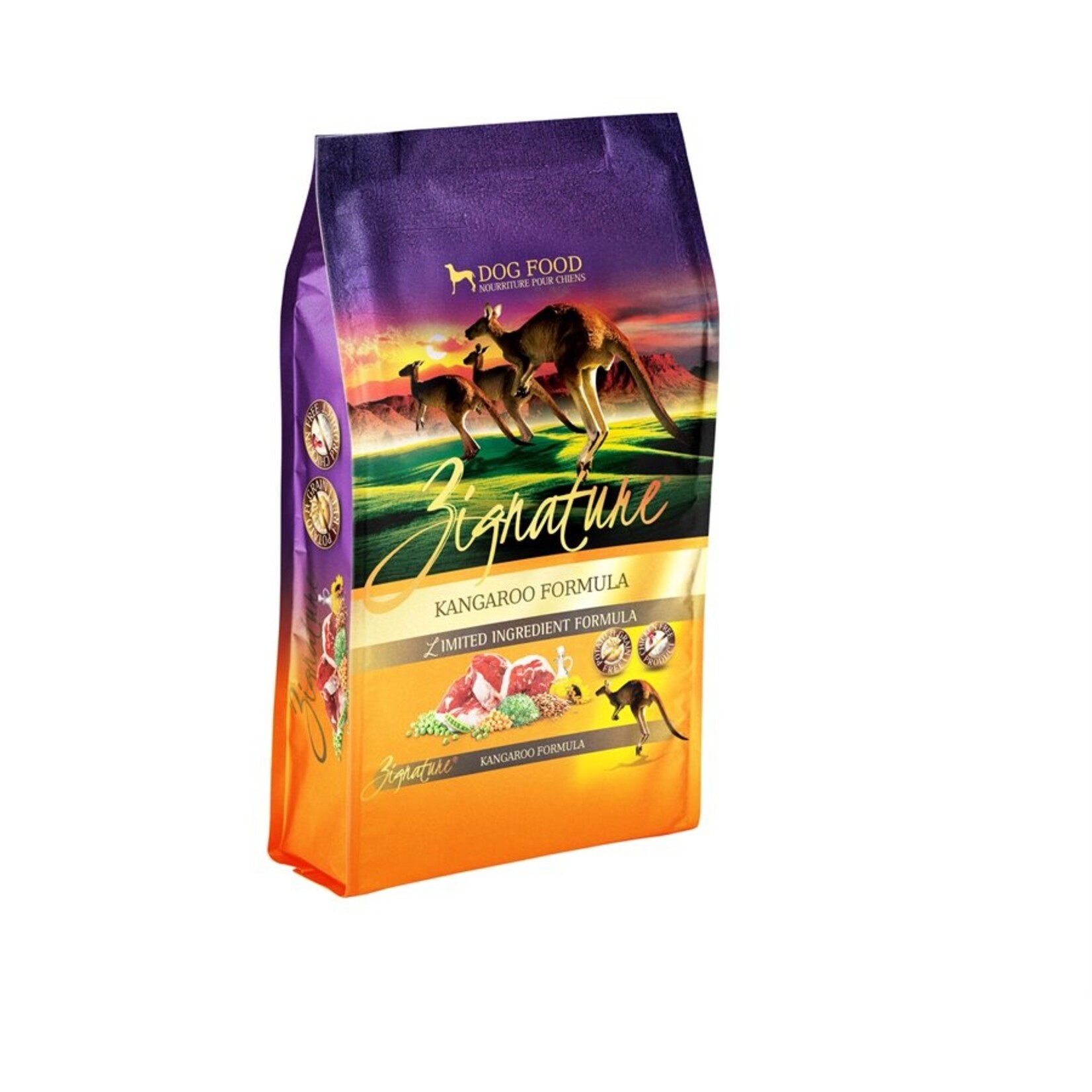 Zignature ZIGNATURE Nourriture sèche pour chiens  formule à ingrédients limités sans céréales Kangourou 25lbs/Limited Ingredient Grain Free Kangaroo Dog Food 11.33kg