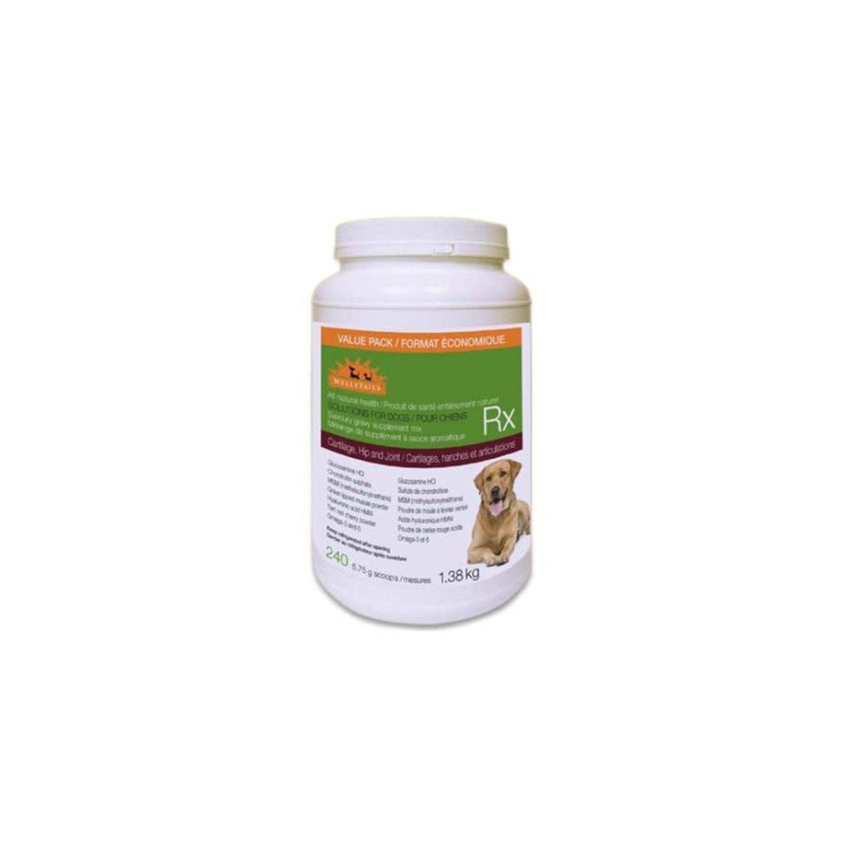 WELLY TAILS WELLY TAILS CHIEN SUPPLEMENTS CARTILAGES, HANCHES ET ARTICULATIONS 1.38 KG