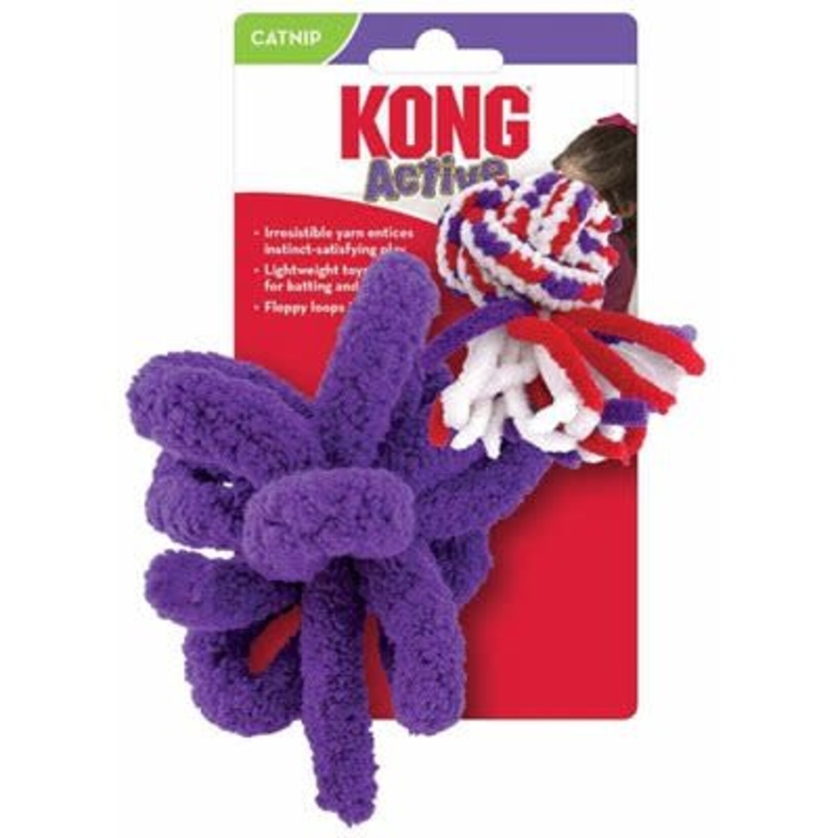 Kong KONG pour Chats Actifs Corde Paquet de 2 Rouge & Violet