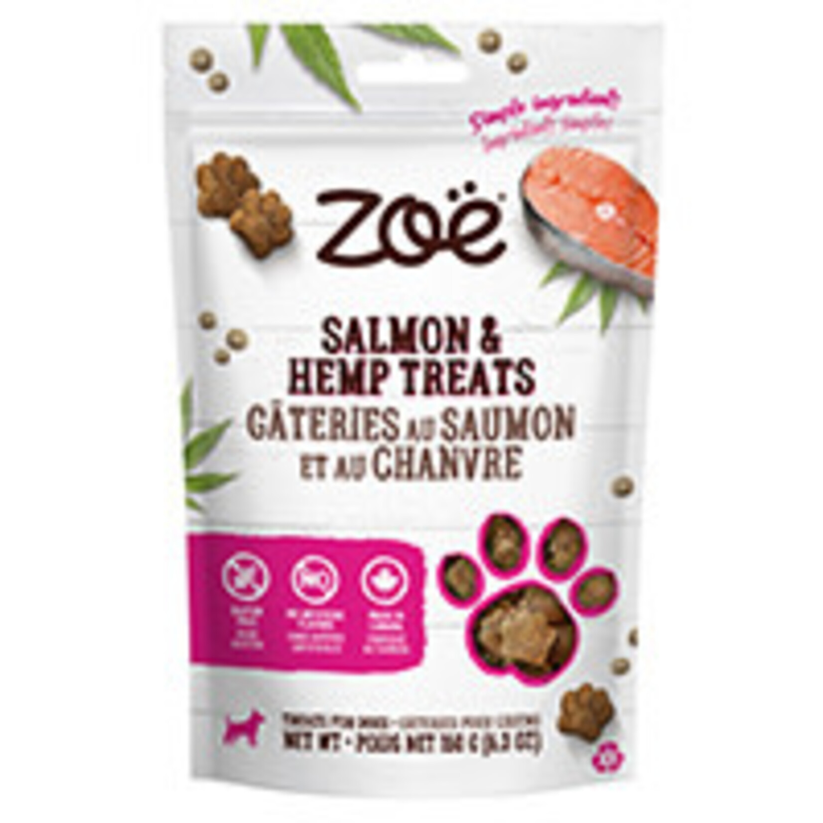 Zoe Gâteries Zoë pour chiens, saumon et chanvre, 150 g (5,3 oz)